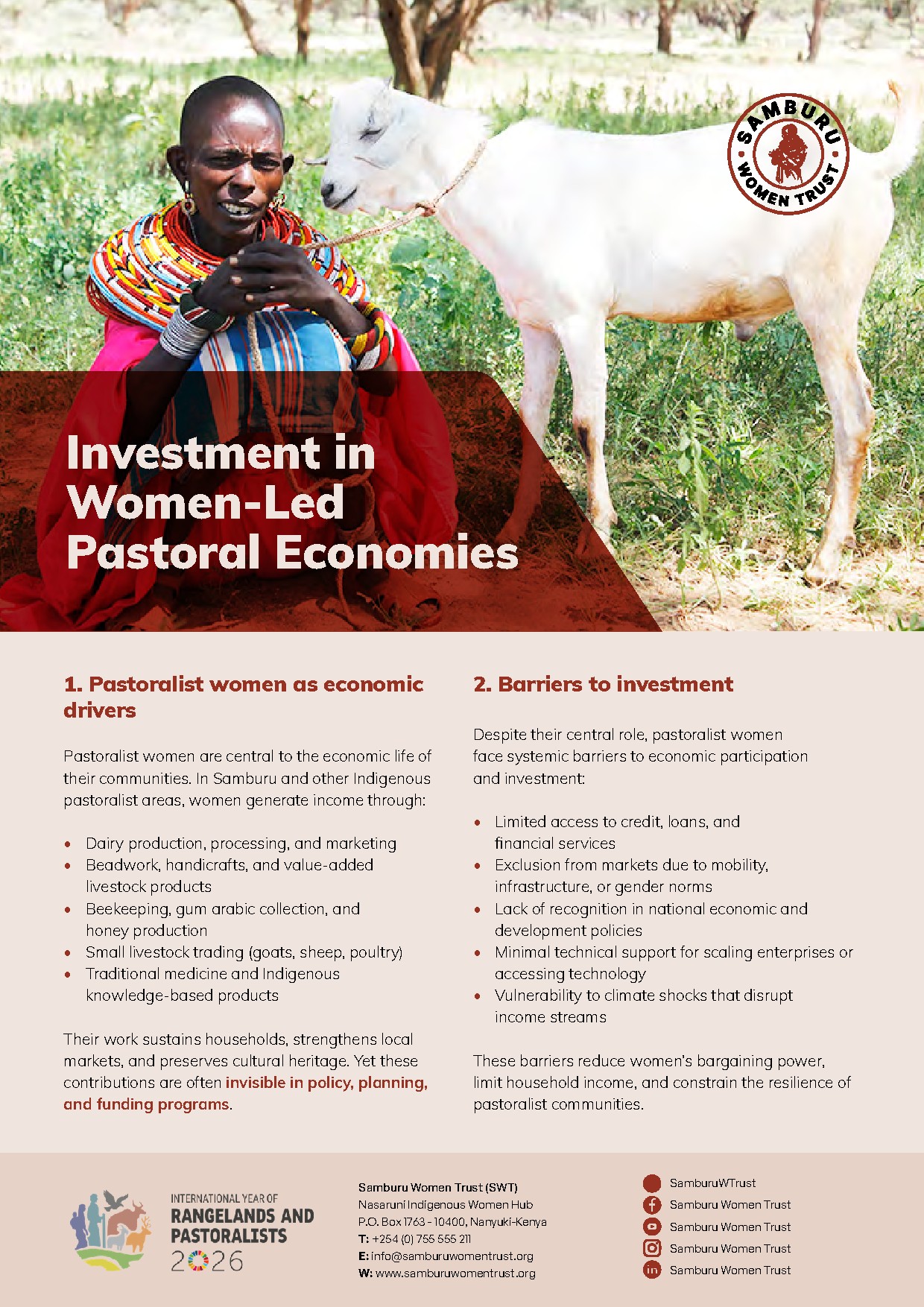 SWT Investment in Women Led Pastoral Economies